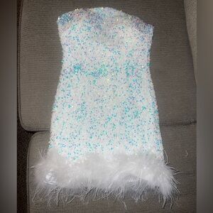 12th Tribe Anastasia white sequin dress